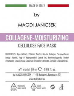 Collagene-Moisturizing Celluloz Face Mask by Janicsek Magdi